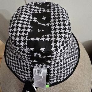 Adidas Black and White Houndstooth Bucket Hat